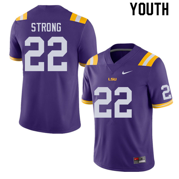 Youth #22 Navonteque Strong LSU Tigers College Football Jerseys Sale-Purple - Click Image to Close